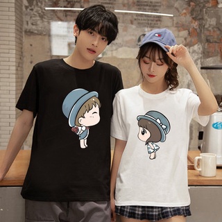 Moda pareja T-Shirt moda manga corta T-Shirt hombres mujeres camisas pareja camisa 4144
