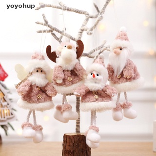 yoyohup adornos de árbol de navidad lindo santa claus muñecos de nieve alce ángel adornos co