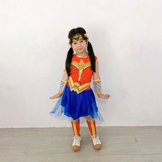 Mujer maravilla vestido falda disfraz cosplay peluca para niños disfraz chica superman disfraz juego anime