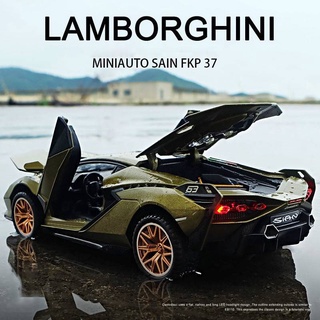 1:32 Lamborghinis Sian FKP37 coche de aleación modelo de coche deportivo Diecast Sound Super Racing Lifting Tail Hot Car Wheel para niños regalos