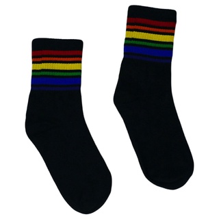 Hsp1 calcetines De rayas Harajuku arcoíris/calcetines De tobillo para mujer (2)