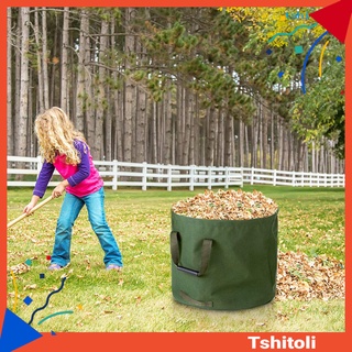 [TS] Al aire libre Durable impermeable lona reutilizable jardín jardín jardín bolsa de residuos hoja contenedor de basura