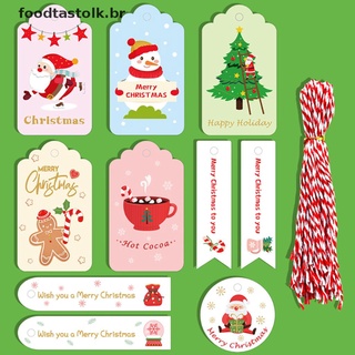 (fdhot) 50pcs feliz navidad etiquetas de papel Kraft etiqueta de regalo etiqueta DIY colgar etiquetas regalo [foodtastolk]