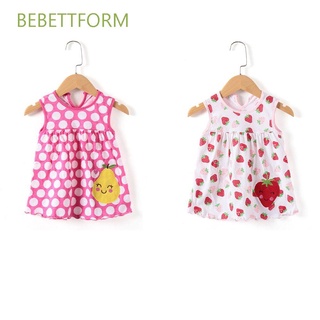 BEBETTFORM Clothing Baby Girl Dress Regular A-Line Cotton Princess Dress Mini Lace Fashion Infant Floral Sleeveless