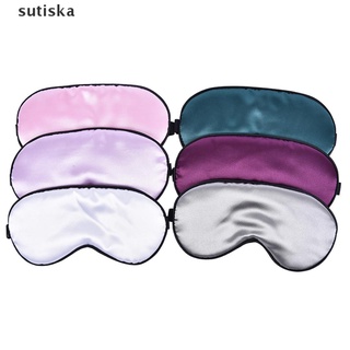 sutiska - máscara de ojos de seda pura imitada, acolchado, para viaje, relax, ayuda para ojos, co