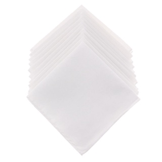 paquete de 10 pañuelos blancos lisos para hombre, algodón, hankie/hanky, 11" x 11" (7)