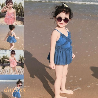 dnxxxx falda liguero linda princesa protector solar de secado rápido traje de baño para niña