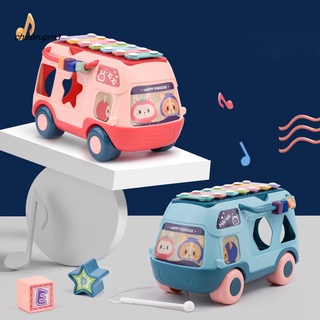 Cpzywj_Car juguete música sonido de aprendizaje temprano ABS niños dibujos animados autobús juguete para bebé