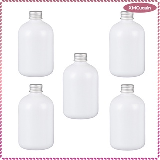 paquete de 5 350 ml a prueba de fugas champú loción artículos de tocador botellas contenedores blanco (8)