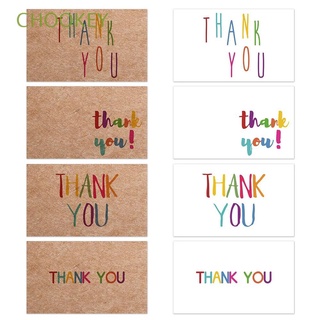 CHOOKEY 30PCS Package Thank You Cards Festival White/Kraft Paper Label Rainbow Color Letters Gift Wedding Party For Small Business Blank Postcard Greeting Card