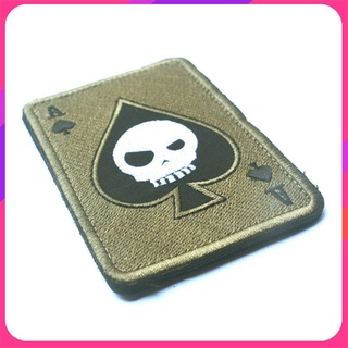 Death Card Rectangular parche bordado pala un póquer táctico parche insignia