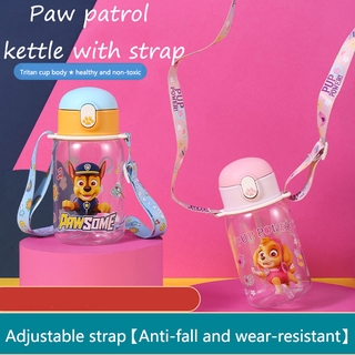 paw patrol - botella de agua potable para niños pequeños, sin bpa, con correa para niños