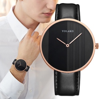 Yolako - reloj de pulsera analógico de cuarzo con correa de cuero para hombre xsgasf.br