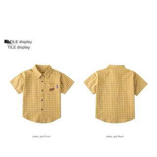 Camisas de niño ropa de jardín 2021 verano nueva camisa de manga corta estilo occidental grande cuadros < (6)