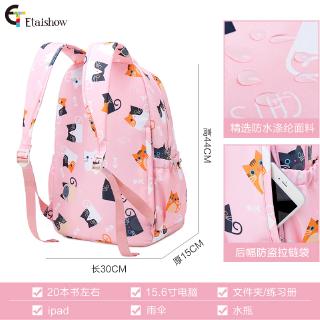 Etaishow impermeable Kawaii gato impresión mochila mujeres estudiantes de la escuela mochila pulgadas portátil lindo Bookbag niñas (4)