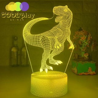 New 3D Dinosaur Lamp Remote Control Touch Switch Change Color Dinosaur Night Light Bedroom Bookcase Home Decor Table Luminaire