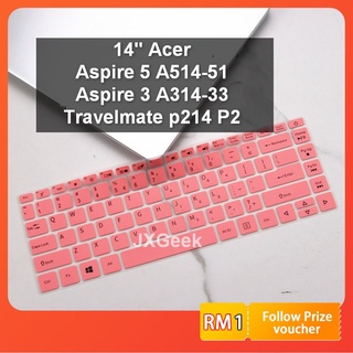 Funda de teclado Acer Aspire 5 -51Aspire 3 -33 Travelmate P214 P2 P214-53 Swift5 SF515 14 pulgadas Protector de teclado de silicona suave portátil película protectora impermeable a prueba de polvo