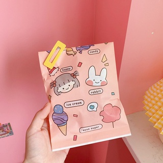 CHOOKEY Ins galletas bolsa de caramelo coreano regalo embalaje bolsa de papel Storag Mini flor oso Snack embalaje chica lindo dibujos animados (6)