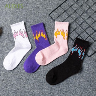 ALEXES Hot Skateboard Socks Unisex Street style Crew Socks Men Fashion Woman Torch Hip Hop Flame Cotton Socks/Multicolor