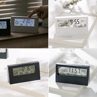 {Bajo precio} reloj despertador Digital transparente tempurature calender silencioso Smart Weather reloj de escritorio electrónico