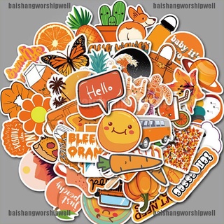 Babr 50 piezas sticker naranja Para Laptop/equipaje De Skate/Guitarra/coche/Bicicleta