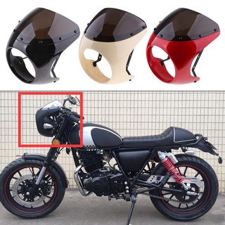 Windshield Wind Screen Front Headlight Fairing for Motorcycle Cafe Racer Black