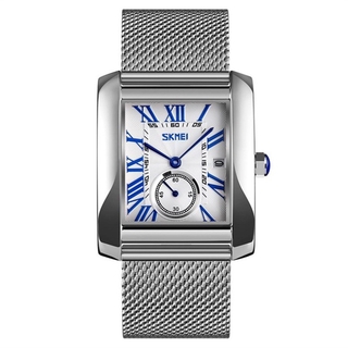 Skmei 9191 reloj De cuarzo impermeable con correa De acero inoxidable y hebilla rectangular (6)