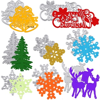 Fvuwtg 8 PCS Christmas Cutting Dies Christmas Tree Snowflake Deer Merry Christmas Cutti CO