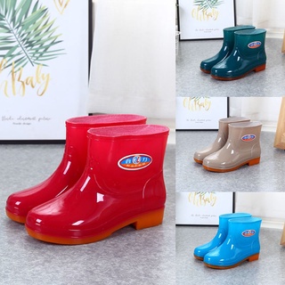 Nueva moda zapatos de lluvia de las mujeres corto zapatos de agua antideslizante impermeable botas de lluvia adulto de las mujeres zapatos de goma de cocina
