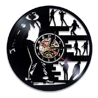 Michael Jackson reloj de pared diseño moderno música tema 3D pegatinas Pop King vinilo registro relojes reloj de pared decoración del hogar para hombre (5)