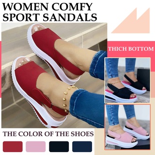 Reborny_mujer Moda Casual Peep Toe Plataformas Cuñas Sandalias De Playa Zapatos Deportivos