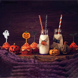 timehee 10pcs mini niños halloweenfruit tenedor de dibujos animados snack pastel postre comida palillo de dientes. (2)