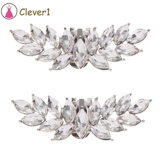 Clever 2 pzs clip De tacón Alto para dama diamantes De imitación para dama boda/clip brillante De boda/Clips Decorativos