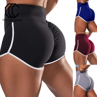 Pantalones cortos ajustados de Cintura Alta/levantamiento cadera para mujer p/yoga/boxeo