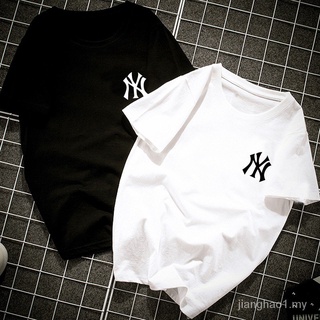 New York Yankees Mujer Macho Algodón Moda T-shirt Manga Corta Camiseta (1)