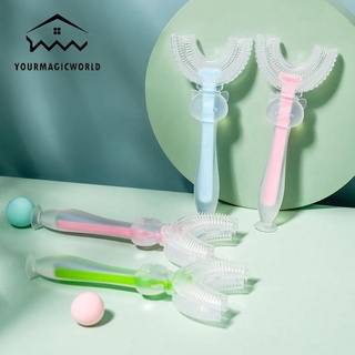 Cepillo de dientes en forma de u para niños/cepillo de dientes de silicona líquida/limpiador de dientes para bebés/cepillo de dientes suave de dibujos