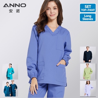 Anno manga larga enfermera uniforme de invierno ropa médica de algodón exfoliante traje médico abrigo de enfermería vestido de Hospital ropa de trabajo