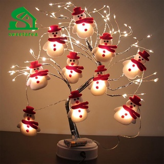 Muñeco de nieve árbol de navidad LED guirnalda cadena de luz feliz navidad decoraciones del hogar
