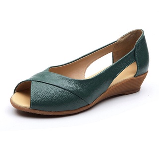 Primavera verano de las mujeres sandalias dedo del pie abierto de la moda de tacón alto sandalias de cuña zapatos