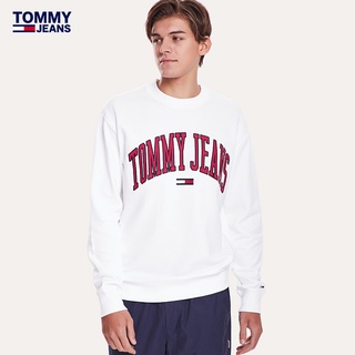 NEW Stock Tommy men's fashion color contrast letter LOGO round neck loose pullover sweater-DM0DM06