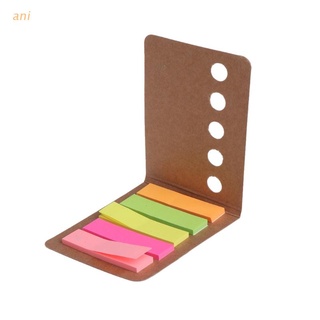 ani 5 almohadillas/paquete de papel kraft cubierta de color caramelo notas adhesivas marcador de página pestañas índice