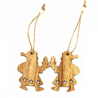 adornos colgantes de navidad de madera/artesanía de madera/árbol de navidad con agujeros/vacaciones (1)