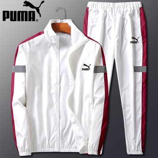 Puma mujeres traje deportivo a prueba de viento chaqueta primavera impermeable Casual dos piezas ejecución pareja traje de los hombres chaqueta+pantalones (ropa+pantalones)