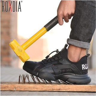 [en stock] roxdia hombres zapatos de trabajo zapatillas de deporte de seguridad al aire libre peso ligero puntera de acero industrial cómodo transpirable botas masculinas marca rxm166