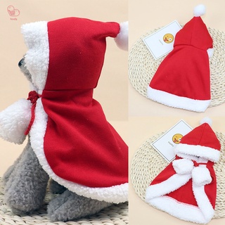 traje de navidad para mascotas poncho capa con sombrero santa claus capa para gatos perros