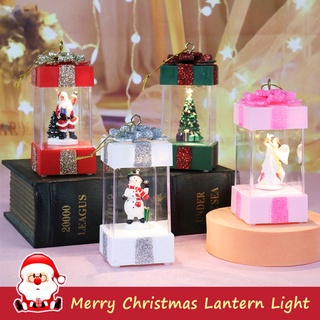 Merry Christmas Gift Light Vintage Santa Clau Christmas Tree Hanging LED Lantern For Home Holiday Party Decor wt