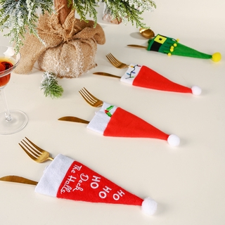 y • life cutlery cover sombrero cuchillo y tenedor cubierta de mesa decoración cuchillo y tenedor bolsa botella de vino cubierta de la decoración de navidad