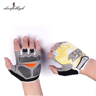 Cheerfulhigh guantes de medio dedo transpirables para deportes al aire libre/profesional/cómodo/Unisex/deportes/antideslizantes/de seda