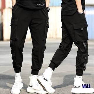 Pantalones Harem para hombre con bolsillos laterales casuales/pantalones Hip Hop (1)