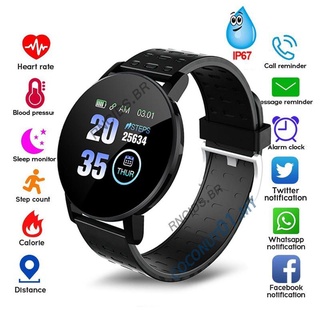 Ip67 impermeable 119Plus Smart pulsera reloj de frecuencia cardíaca inteligente reloj pulsera deportes relojes banda para Android IOS